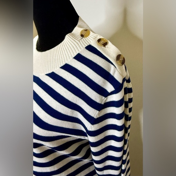 NWT Haley and the Hound Navy and Cream stripe long sleeve sweater dress Large - Picture 9 of 11